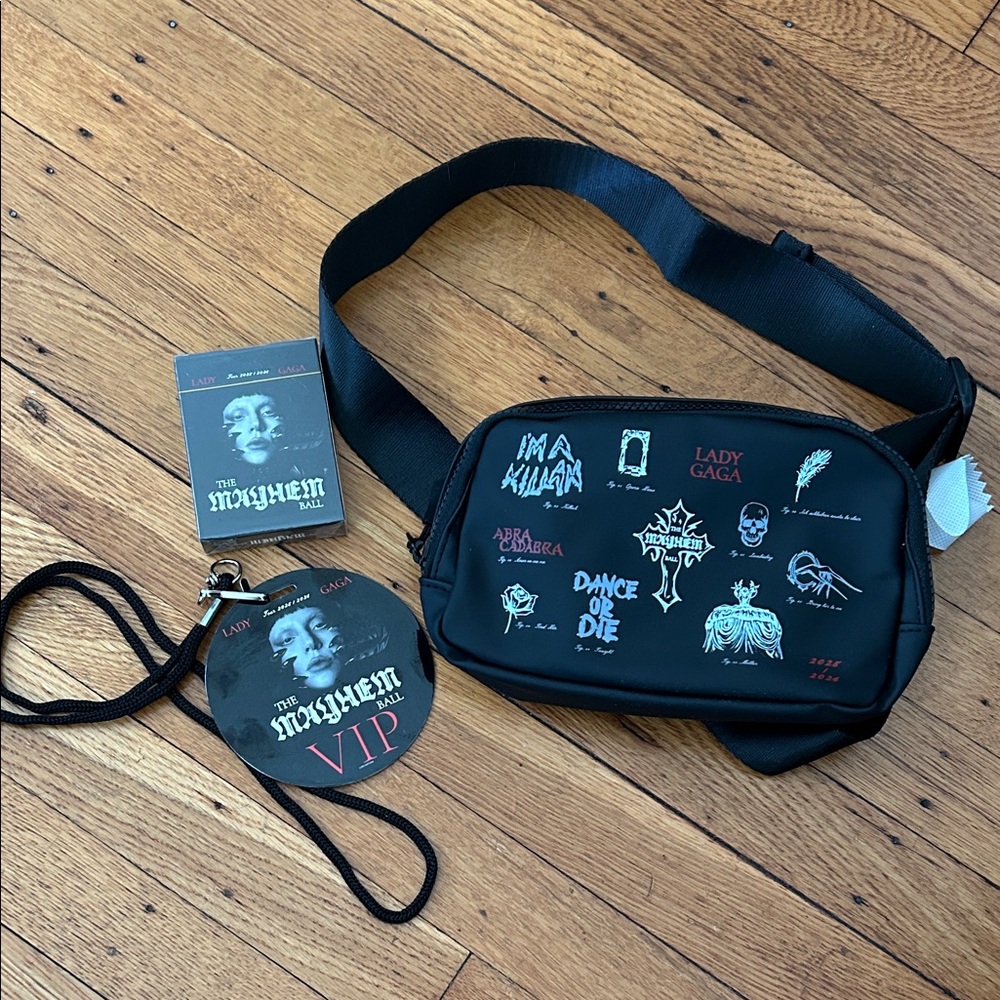 Lady Gaga Mayhem Tour VIP Merch - Fanny Pack, Deck of Cards and Lanyard